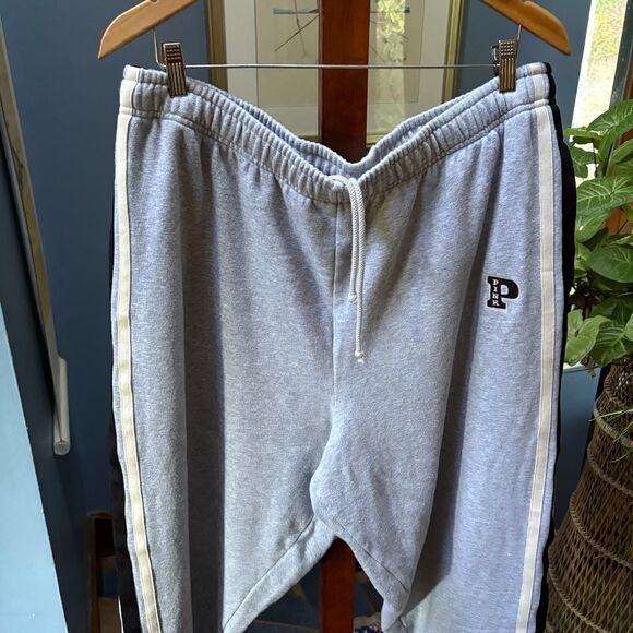 VS PINK Collegiate Grey, Striped Logo Sweatpant Joggers Plus Size XXL - Picture 5 of 9